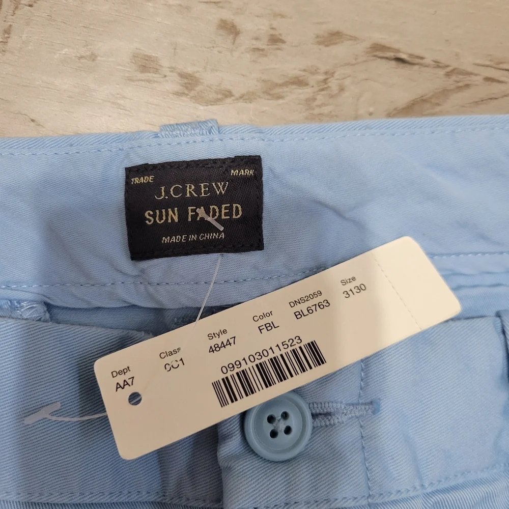 New Men's J Crew Sun-faded Blue 484 Slim Fit Chino Pant Size 31/30